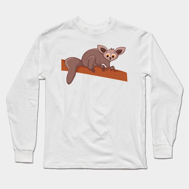 Wildlife Kawaii Aye Branch Animal Adorable Cute Long Sleeve T-Shirt by Mellowdellow